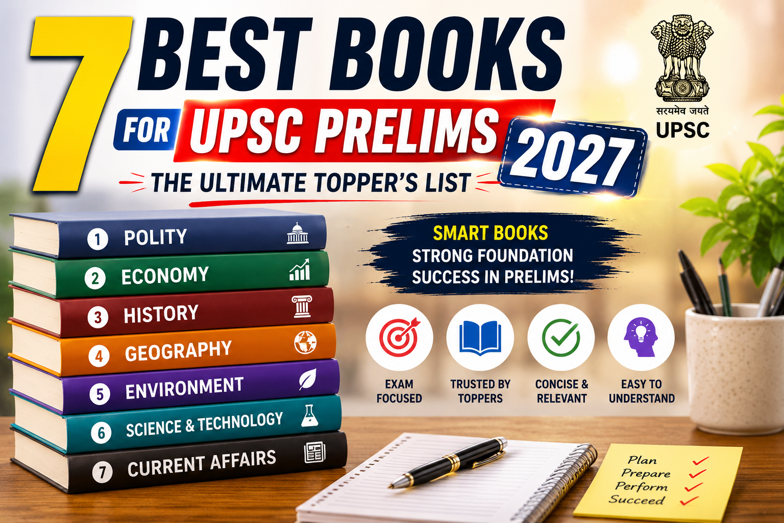 7 Best Books for UPSC Prelims 2027: The Ultimate Topper's List