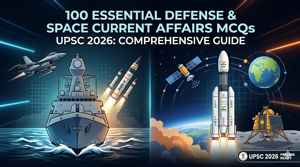 100 Essential Defense & Space Current Affairs MCQs UPSC 2026: Comprehensive Guide