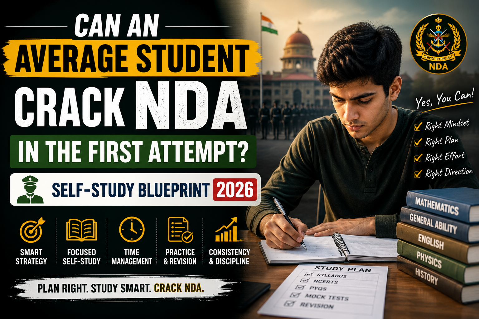 Can An Average Student Crack NDA In The First Attempt? Self-Study Blueprint 2026