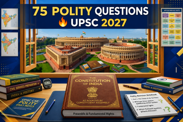 75 Important Polity Questions for UPSC Prelims 2027 (PYQs + Practice ...