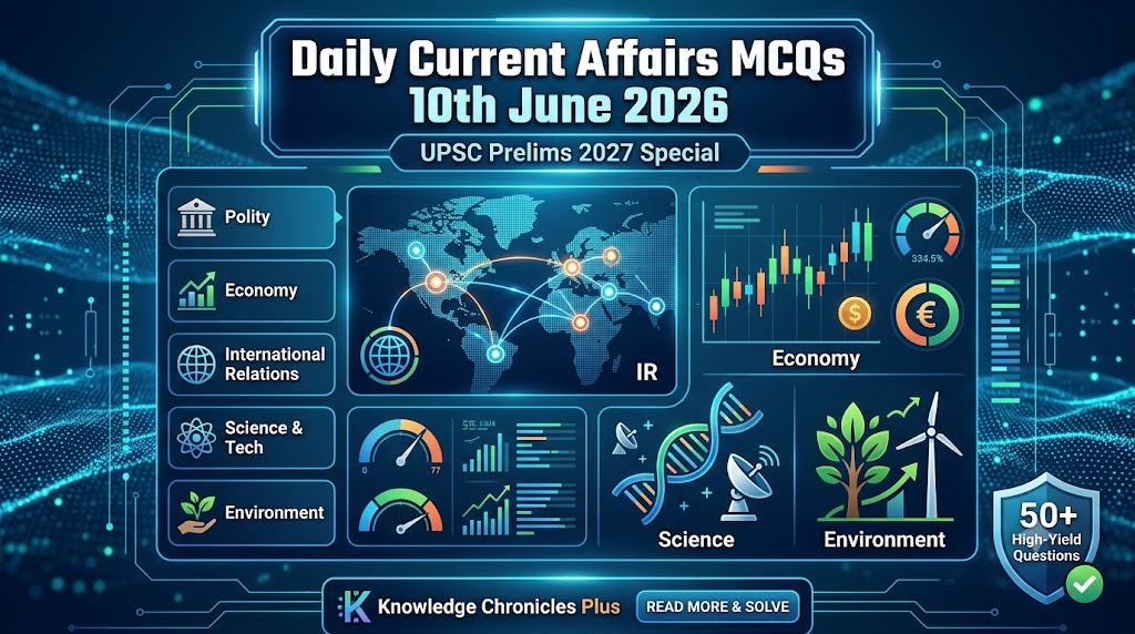 Daily Current Affairs MCQs 10th June 2026: UPSC Prelims 2027 (50-Question Master Pack)