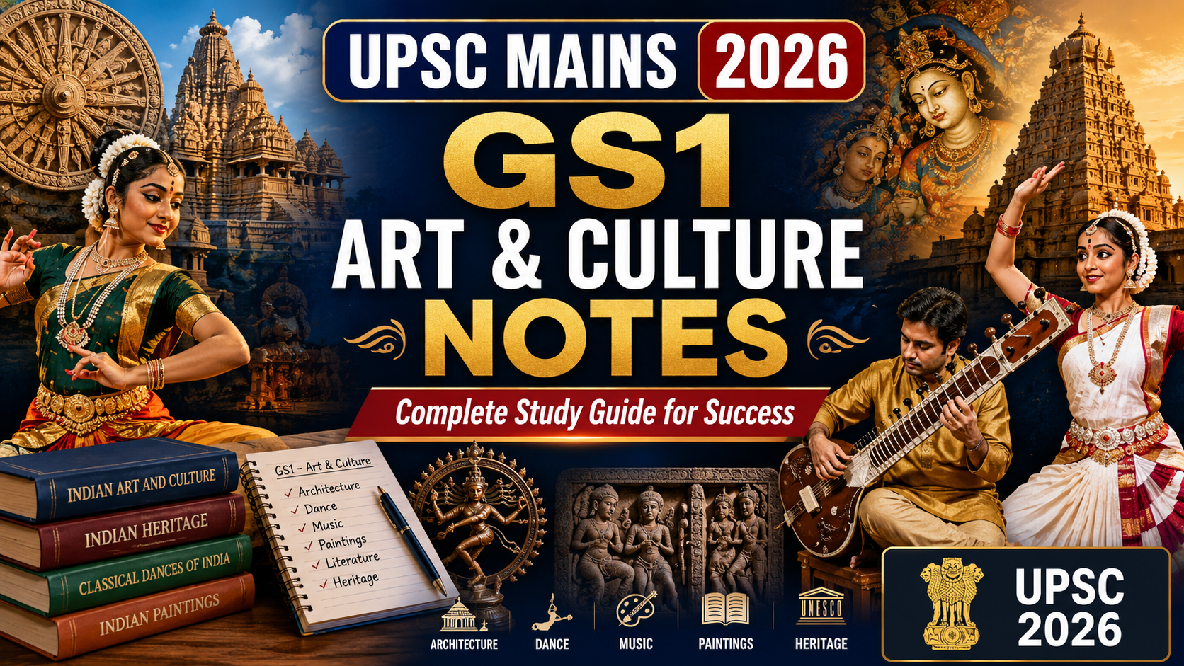 UPSC Mains 2026 GS1 Art and Culture Notes: Complete Study Guide for Success