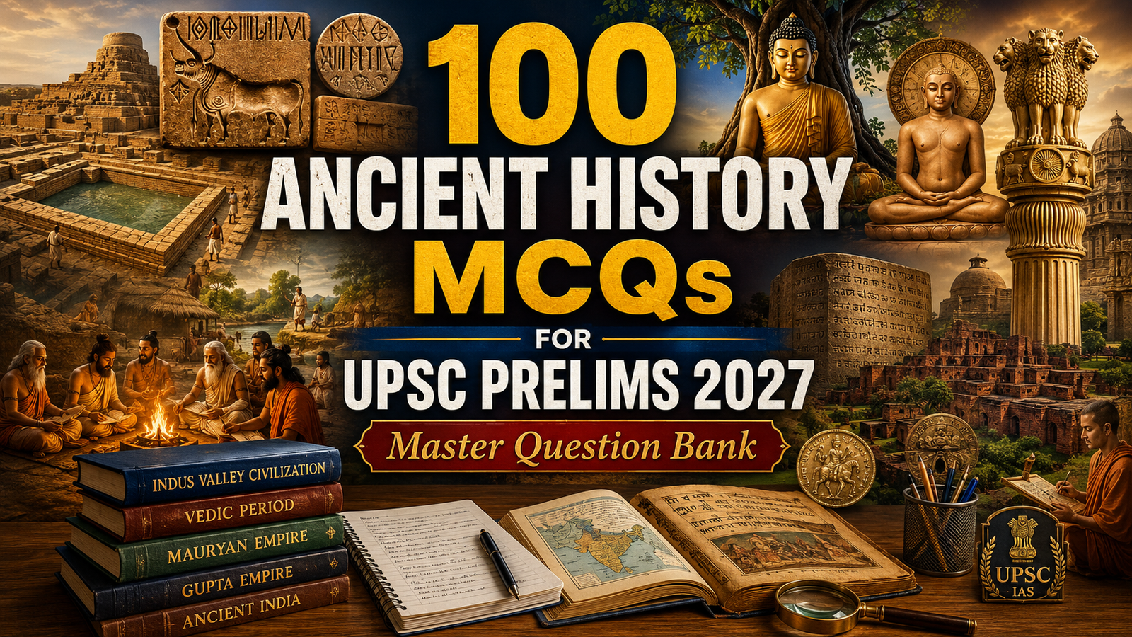 100 Ancient History MCQs for UPSC Prelims 2027: Master Question Bank With Explanation