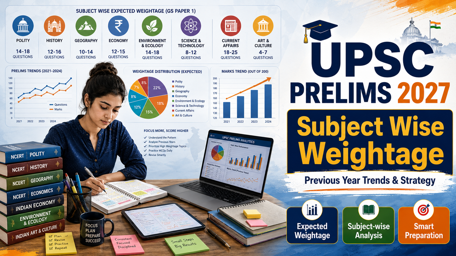 UPSC Prelims 2027 Subject Wise Weightage: Previous Year Trends & Strategy