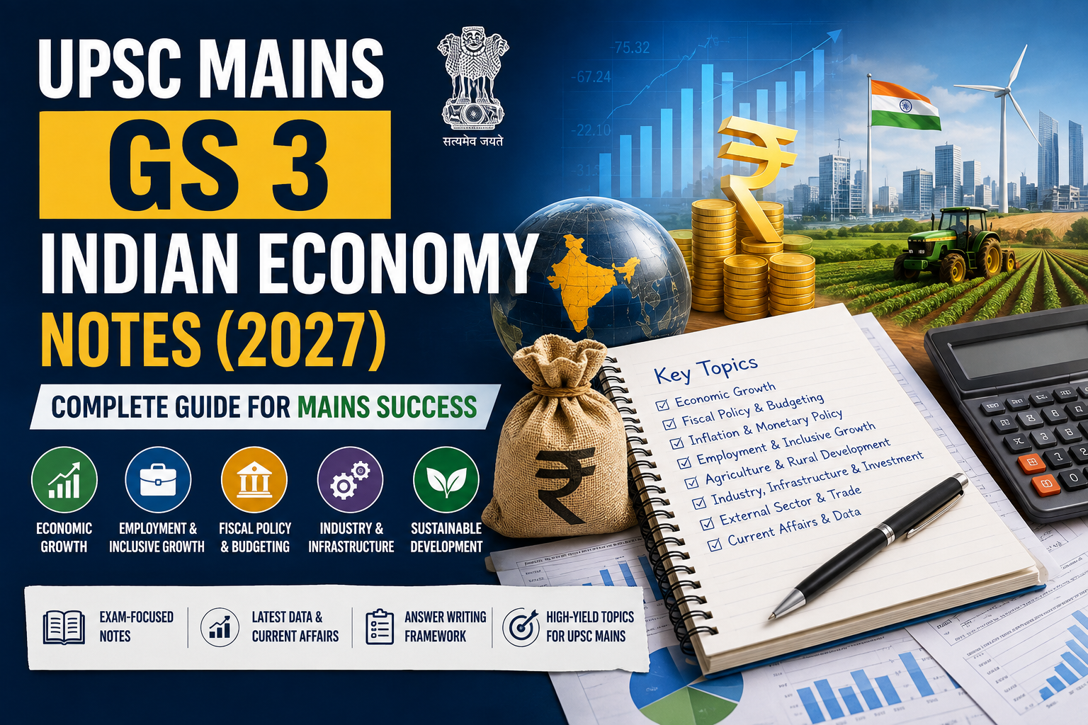 UPSC Mains GS 3 Indian Economy Notes 2027: Essential Topics, Data & Success Strategy