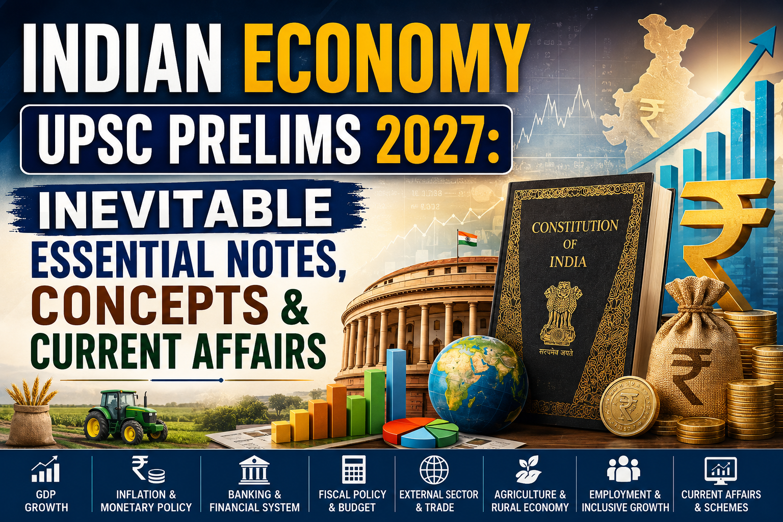 Indian Economy UPSC Prelims 2027: Inevitable Essential Notes, Concepts & Current Affairs
