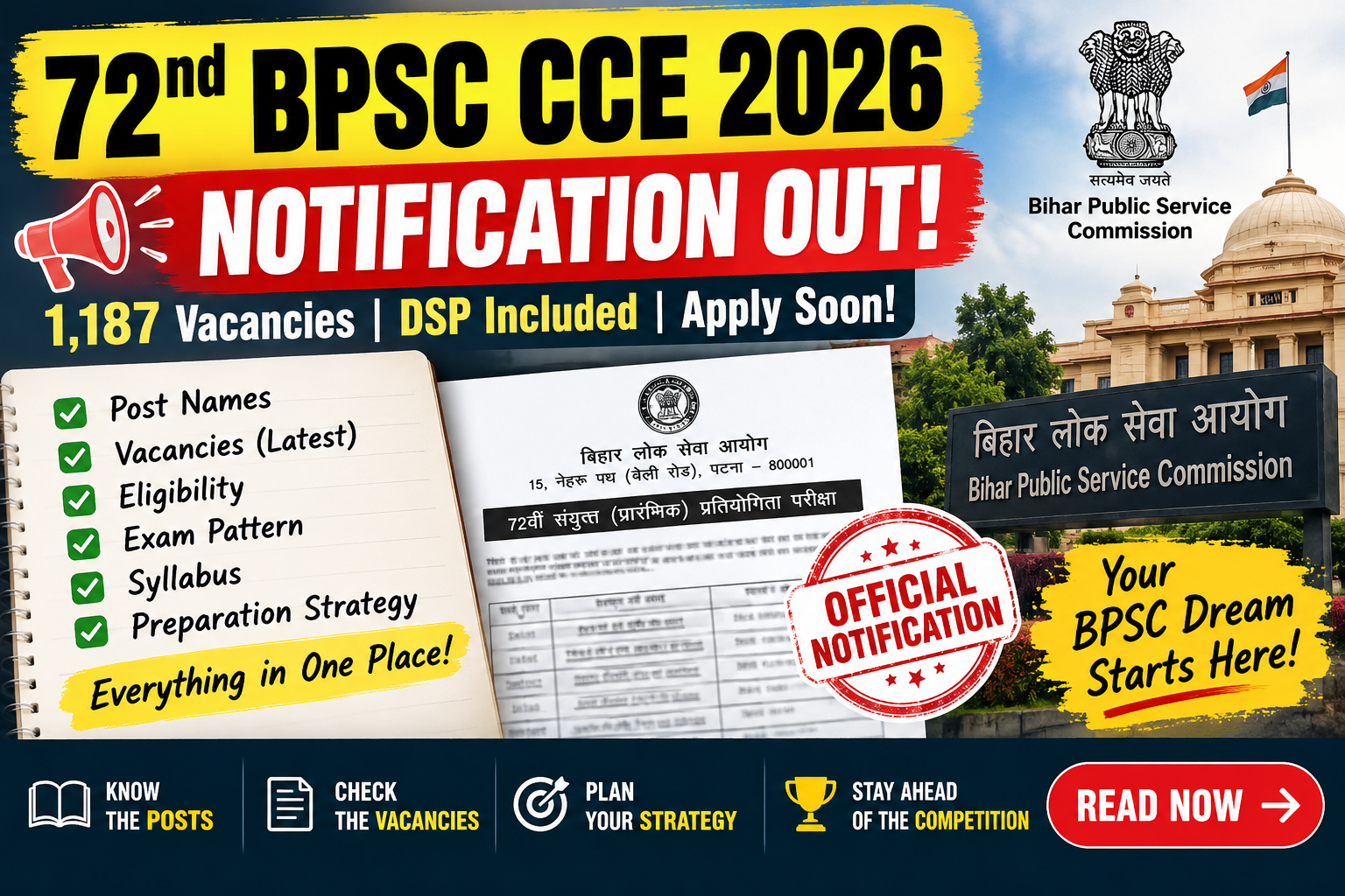 72nd BPSC CCE 2026: Exam Date, Notification, Vacancy & Effective Preparation Strategy