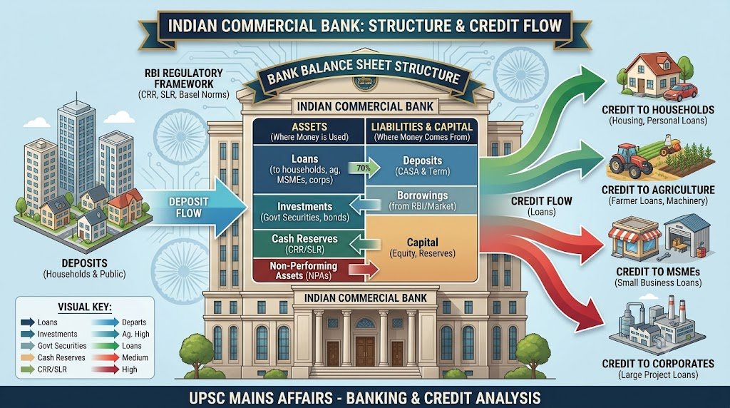 Banking and Financial System UPSC Prelims MCQs: Commercial Banks, Bank Balance Sheets and Regulation