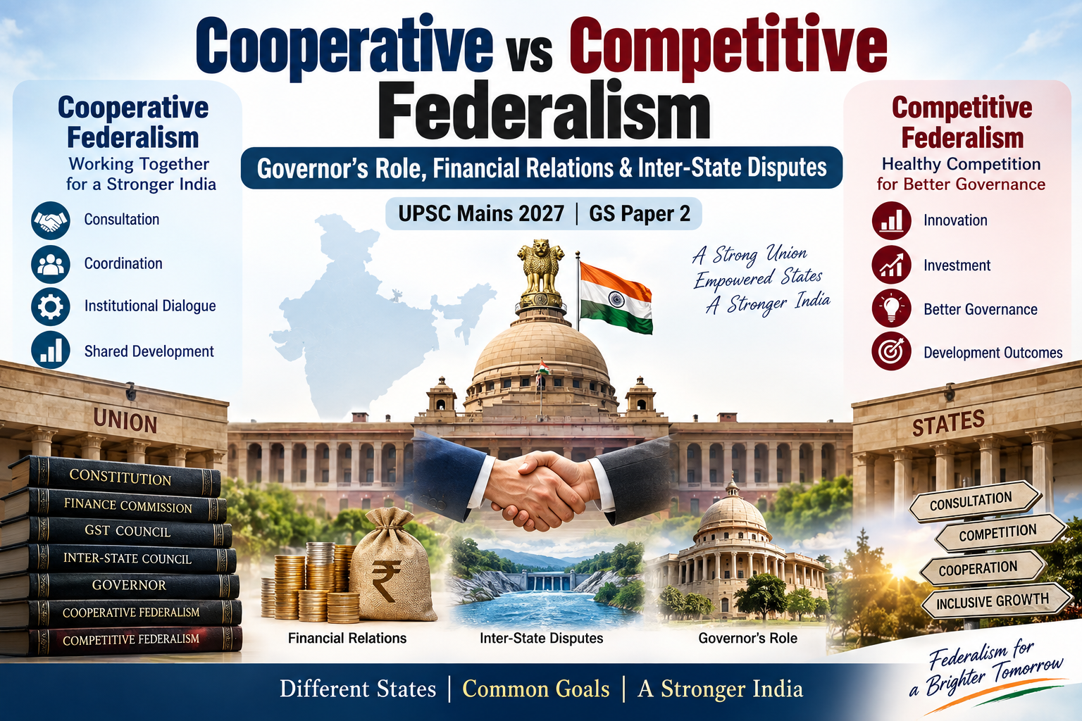 Cooperative vs Competitive Federalism: Key Issues & Solutions for UPSC Mains 2027 GS 2