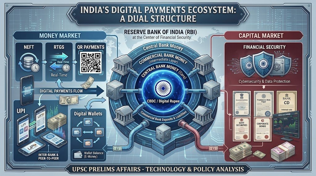 Banking and Financial System UPSC Prelims MCQs: Digital Banking, Payments, CBDC, Financial Markets and Integrated Questions