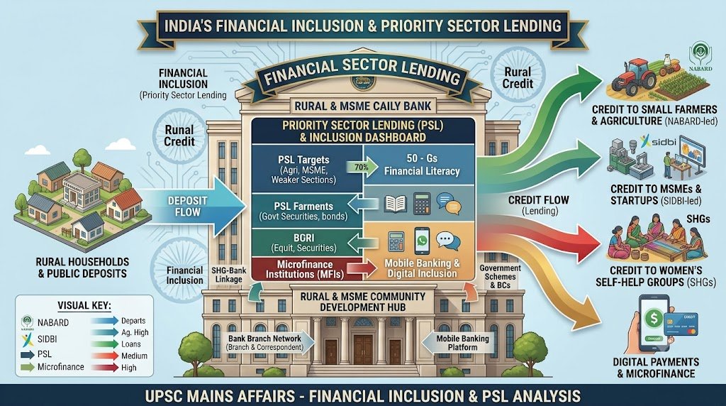 Banking and Financial System UPSC Prelims MCQs: Financial Institutions, Financial Inclusion and Priority Sector Lending