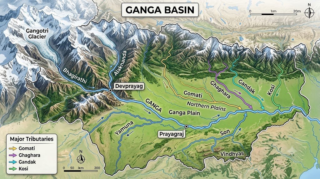 Himalayan Rivers UPSC Prelims 2027: Ganga River System and Its Himalayan Tributaries
