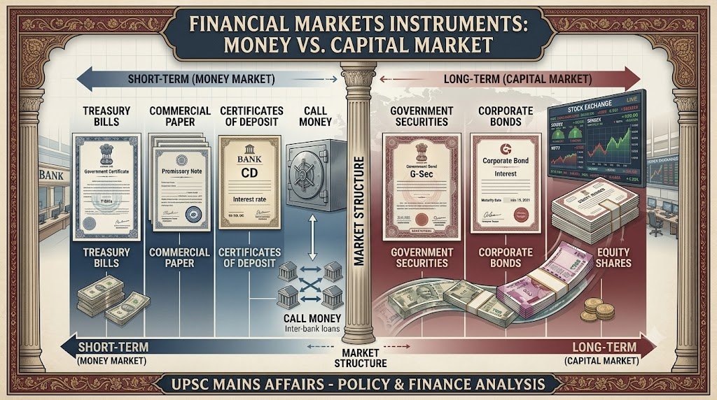Banking and Financial System UPSC Prelims MCQs: Money Market, Capital Market and Financial Instruments