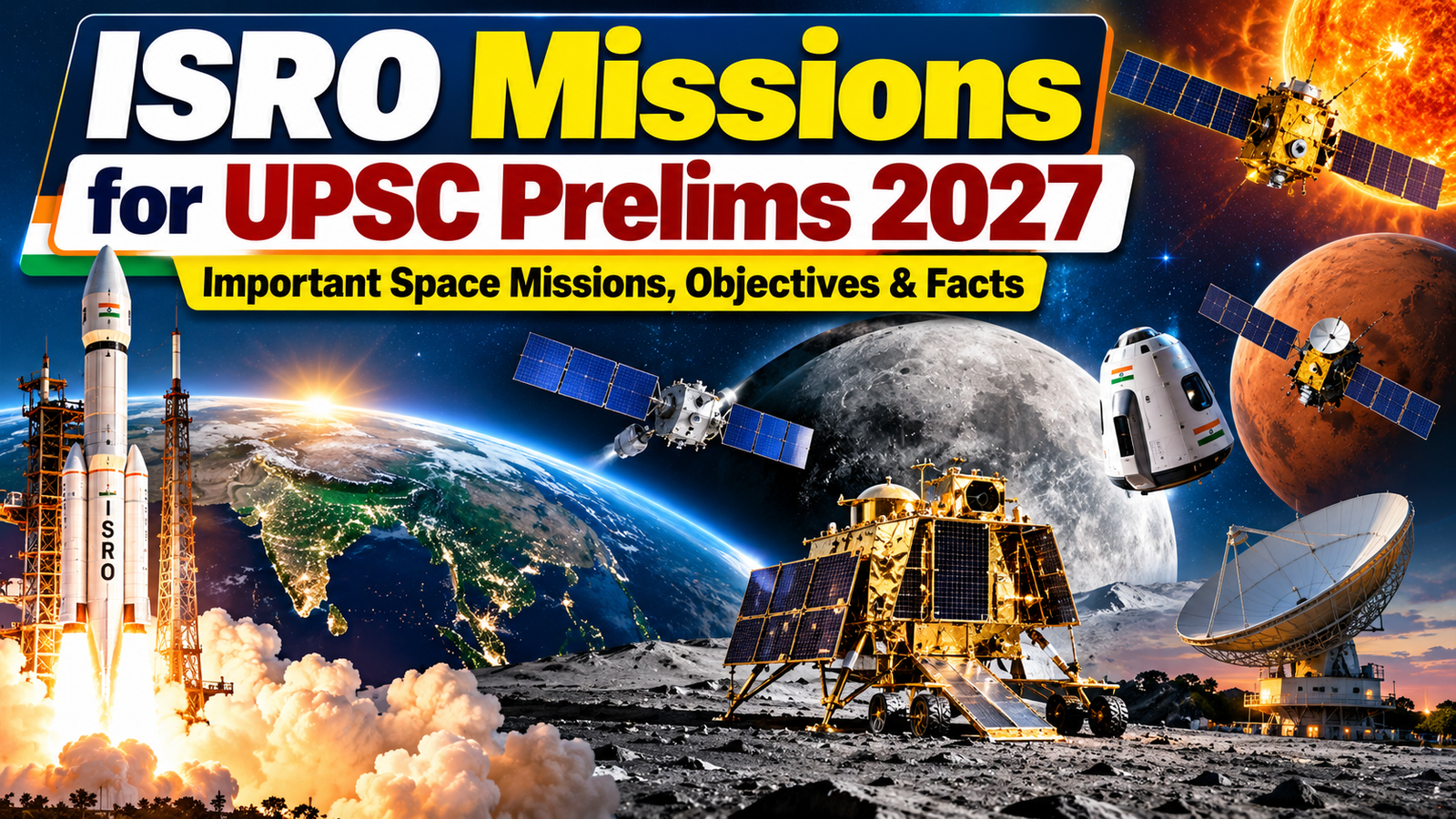 ISRO Missions for UPSC Prelims 2027: Important Space Missions, Objectives & Facts